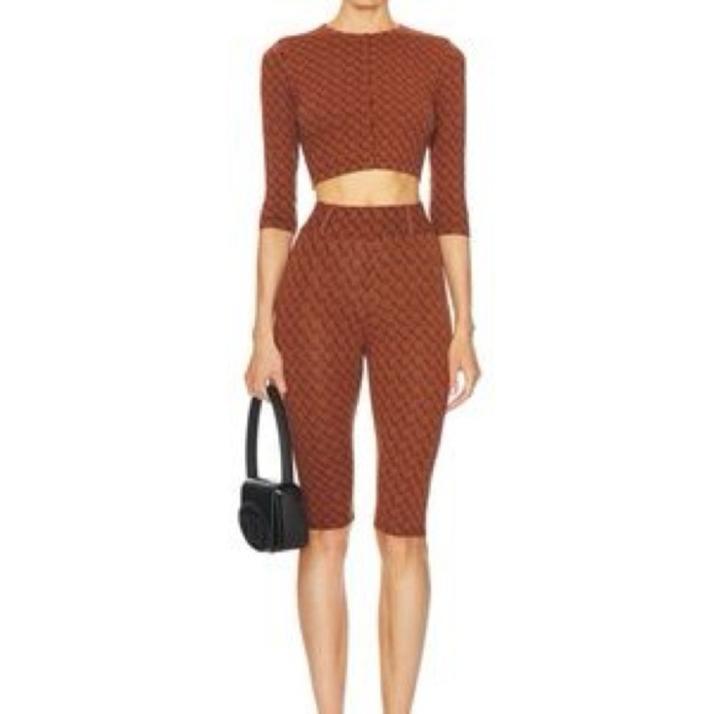 MIAOU brown monogram capri set